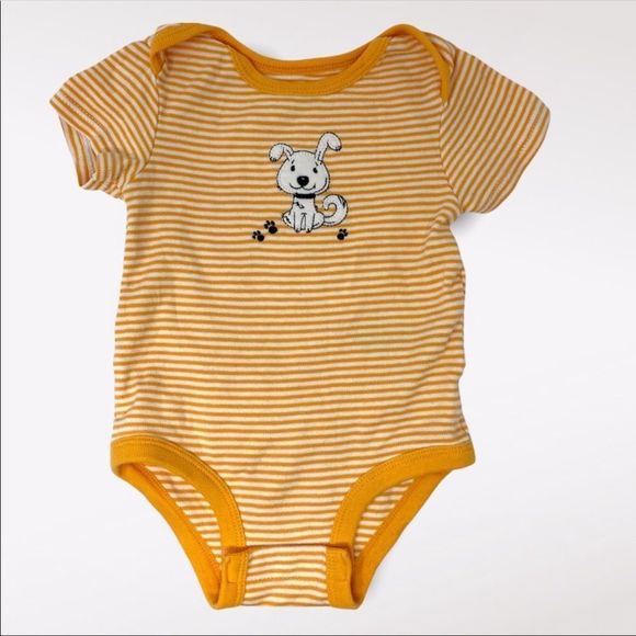 ROCOCO | 3/$15 Baby Orange and White Striped Diaper Shirt - Picture 1 of 3